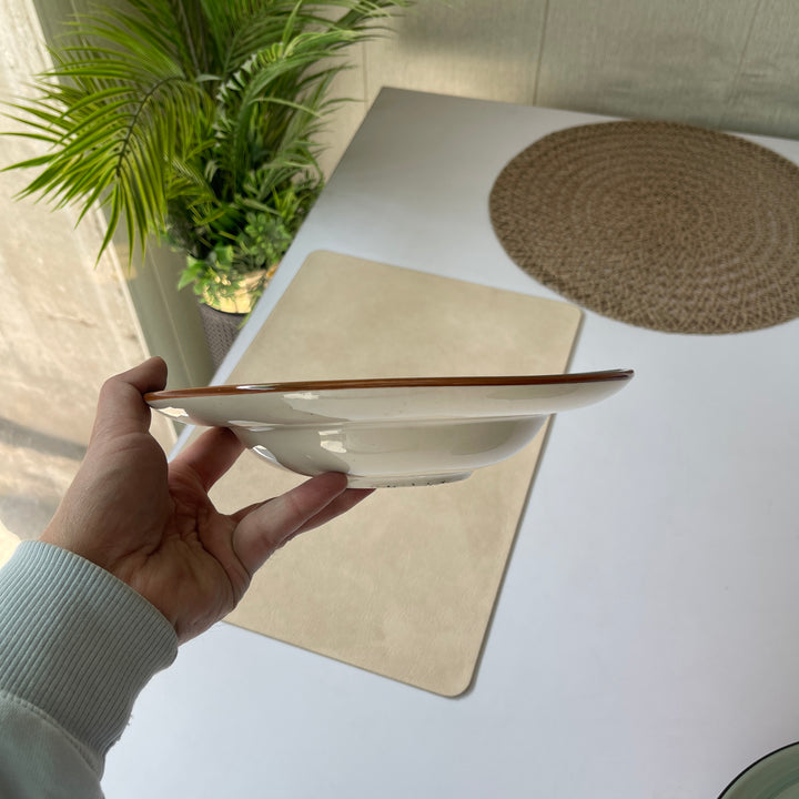 Leftover 9 inch Deep wide Plate ( Peacock Green Colorline )