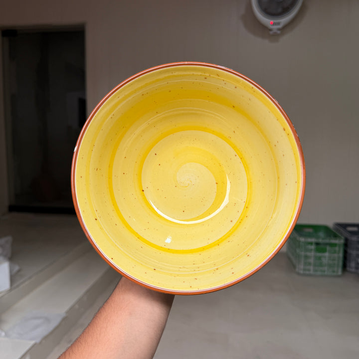 Leftover 8 inch Round Bowl ( Yellow Colorline )
