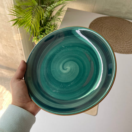 Leftover 8.5 inch Rimless Plate ( Peacock Green Colorline )
