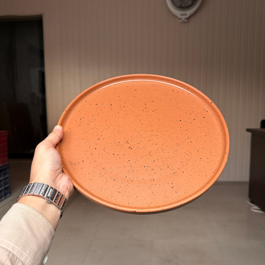 Leftover 12 inch Classic Plate ( Terracotta matte with black specks )