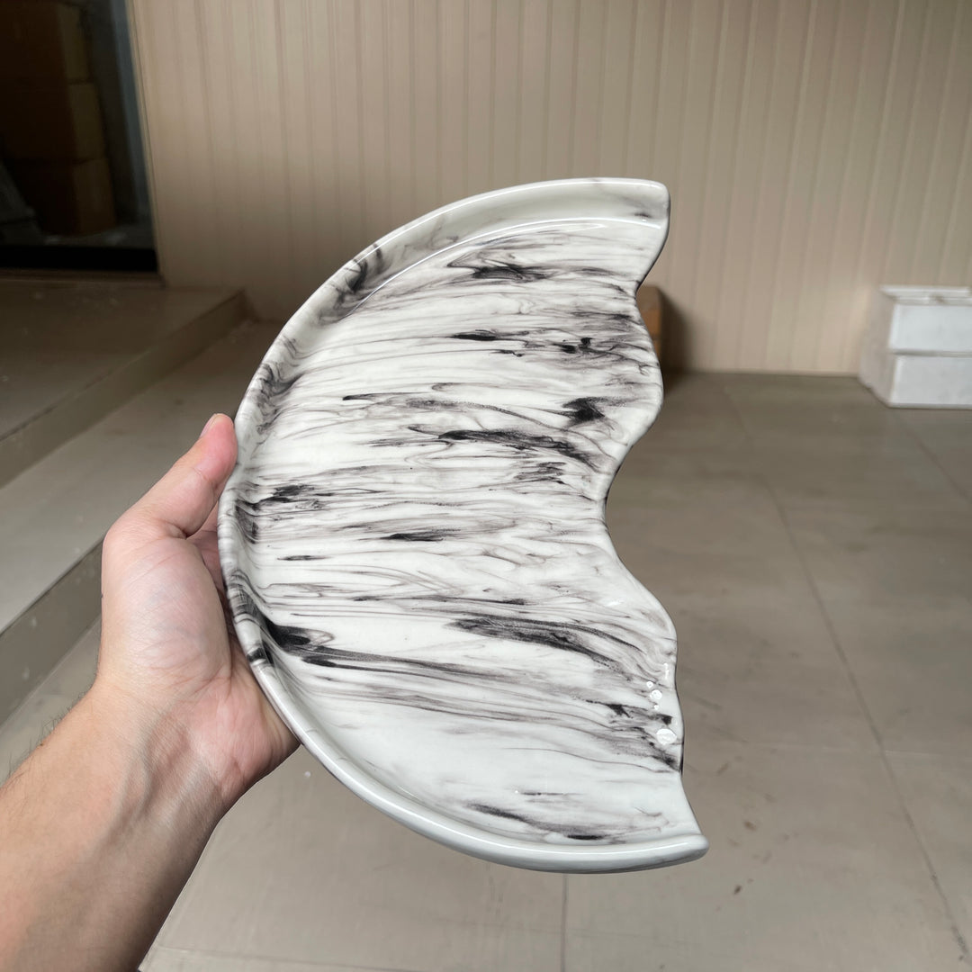 Leftover 10 inch Half Classic Plate ( Black Marble )