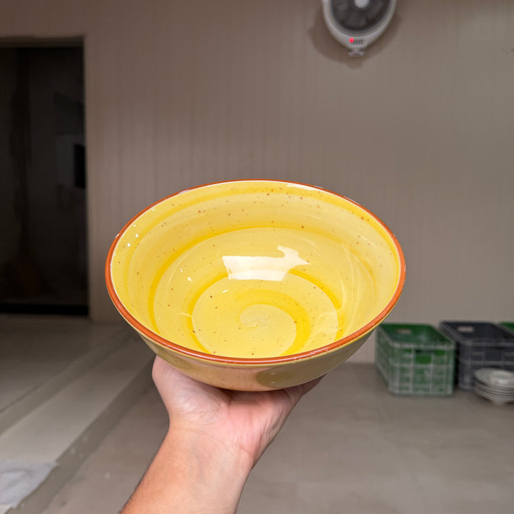 Leftover 8 inch Round Bowl ( Yellow Colorline )