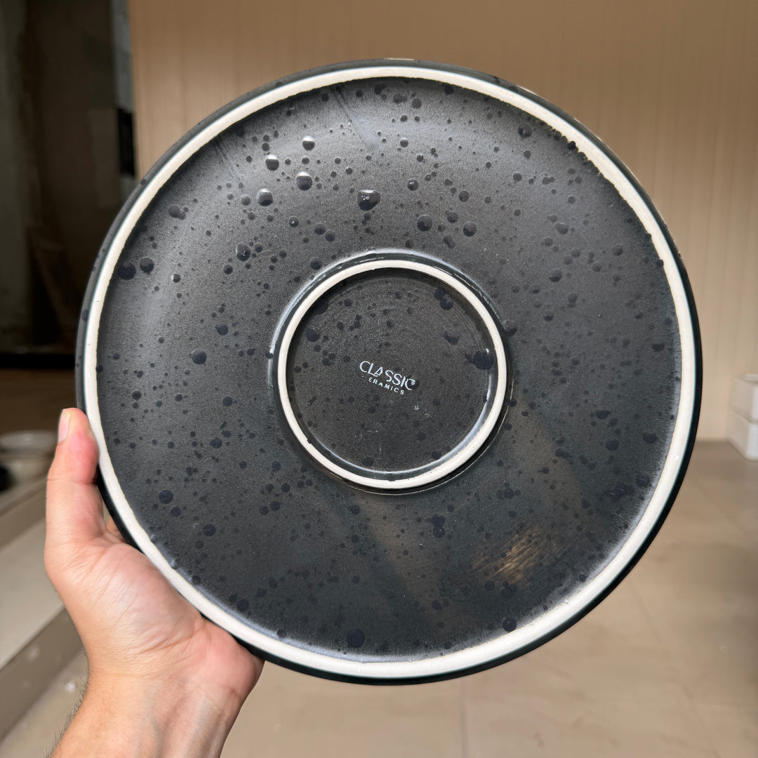 Leftover 10 inch Classic Plate ( Dull Black Matte with Glossy Black Specks )