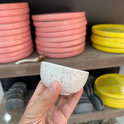 Leftover Round Sauce Ramekin Large ( White Matte with Black Specks )