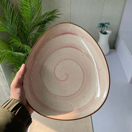 Leftover 11"x9" Triangular Platter ( Pink Colorline )