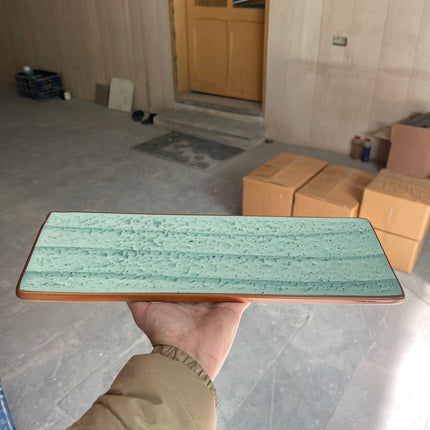Leftover 15.5" x 6" Flat Rectangular Slab ( Teal Colorline )