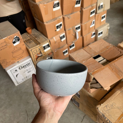 Leftover 6 inch Noodle Bowl ( Grey Matte with Black Specks )