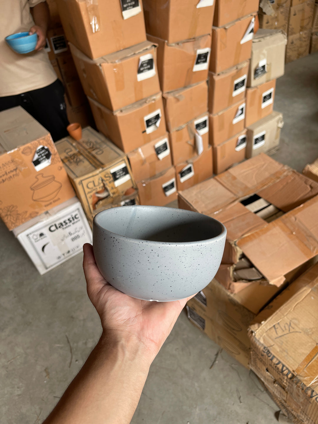 Leftover 6 inch Noodle Bowl ( Grey Matte with Black Specks )