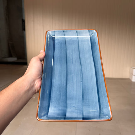 Leftover 12"x7" inch Rectangular Platter ( Cobalt Blue Colorline )
