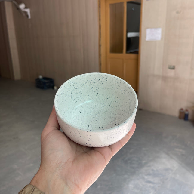 Leftover 4.5 inch Single Serving Bowl ( White Matte with Black Specks )