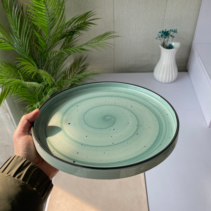 Leftover 10 inch Classic Plate ( Teal Colorline with black line )