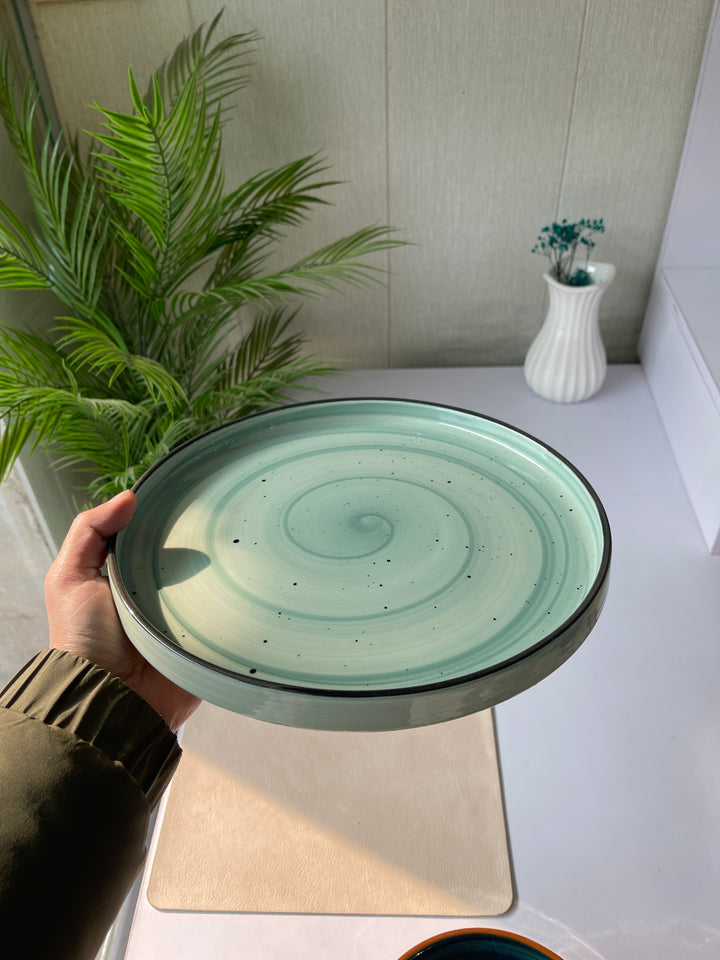Leftover 10 inch Classic Plate ( Breeze with black rim )