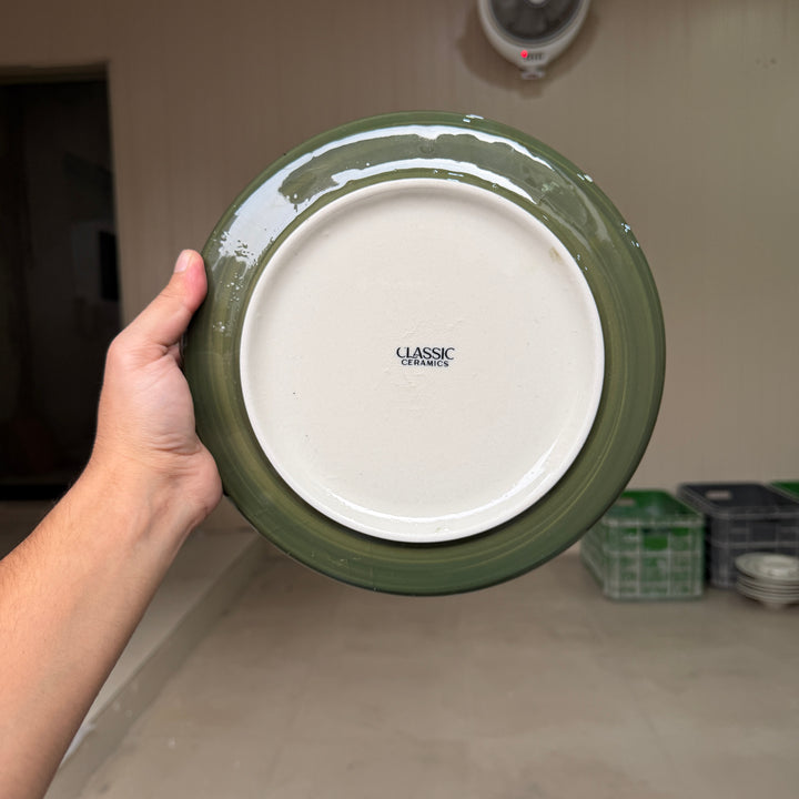 Leftover 10 inch Lite Classic Plate ( Outer Dark Green Colorline )