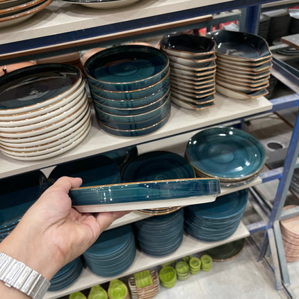 Leftover 8 inch Classic Plate ( Peacock Green Colorline )