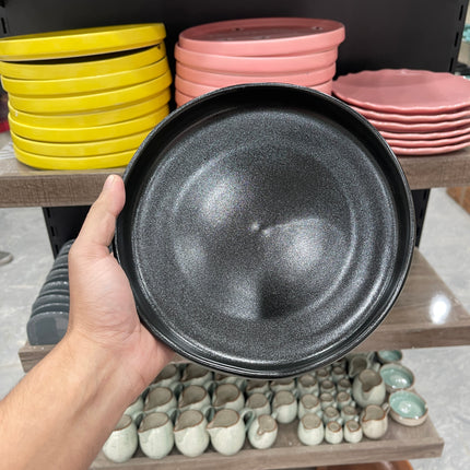 Leftover 8 inch Deep Classic Plate ( Textures Black Matte )