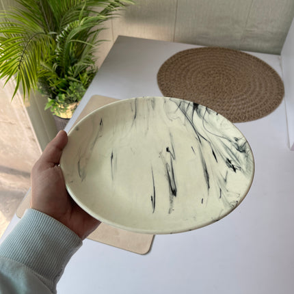 Leftover 8.5 inch Rimless Plate ( Black Marble )