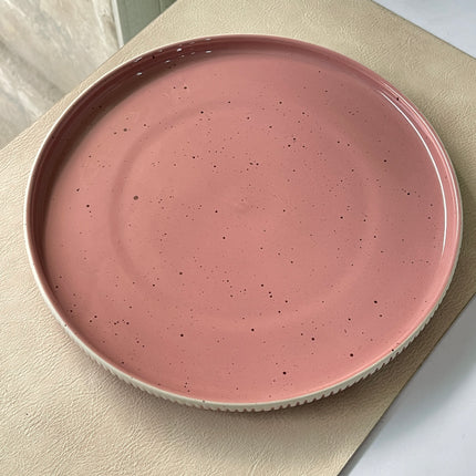 10 inch Pebble Edge Plate ( Glossy Old Rose with brown specks )
