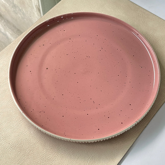 10 inch Pebble Edge Plate ( Glossy Old Rose with brown specks )