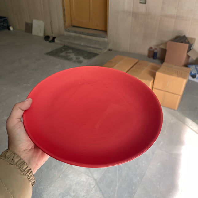 Leftover 11 inch Rimless Plate ( Red Matte )