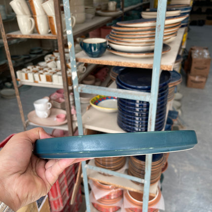Leftover 10 inch Classic Plate ( Peacock Green Matte Floral )