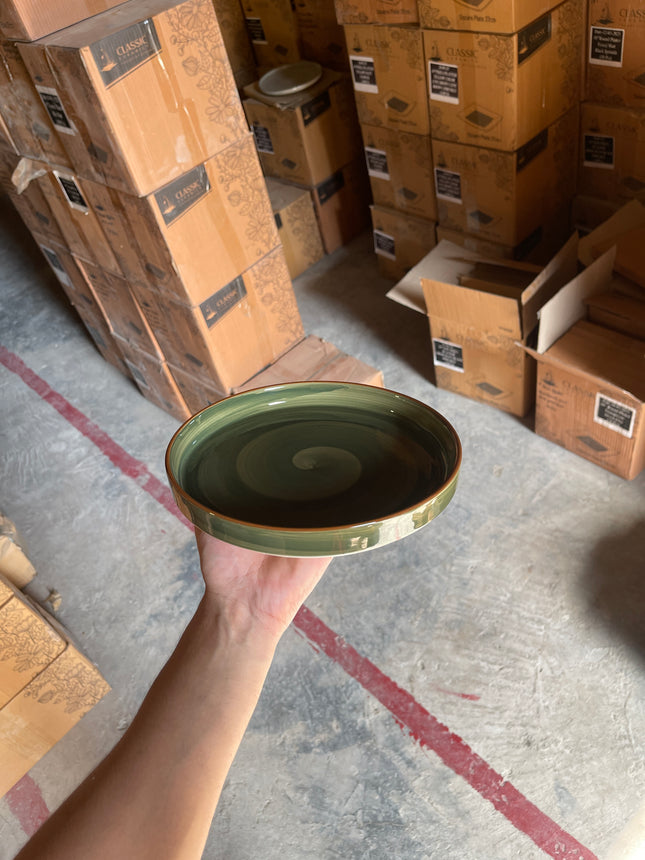Leftover 8 inch Classic Plate ( Dark Green Colorline )