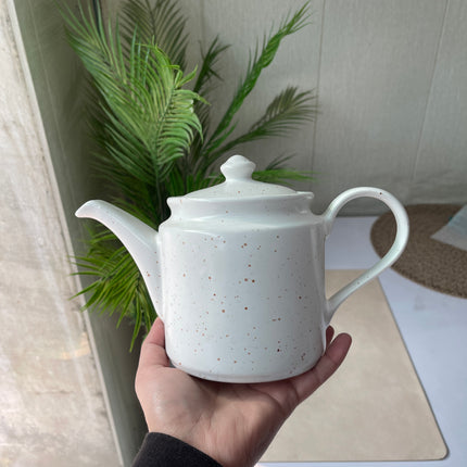 Leftover RK Tea Pot ( White Matte with brown specks ) ( 1000 ml )