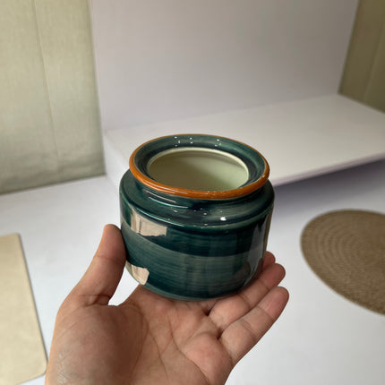 Leftover RK Sugar Pot ( Peacock Green Colorline ) ( 360 ml )