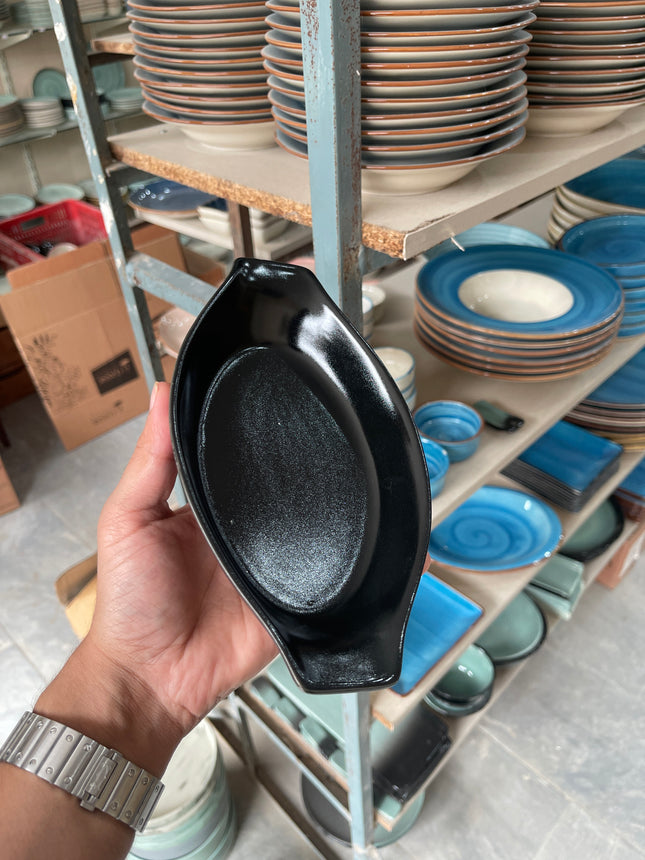 Leftover Pasta dish Small 7.8"x 4.3" ( Textured Black Matte )
