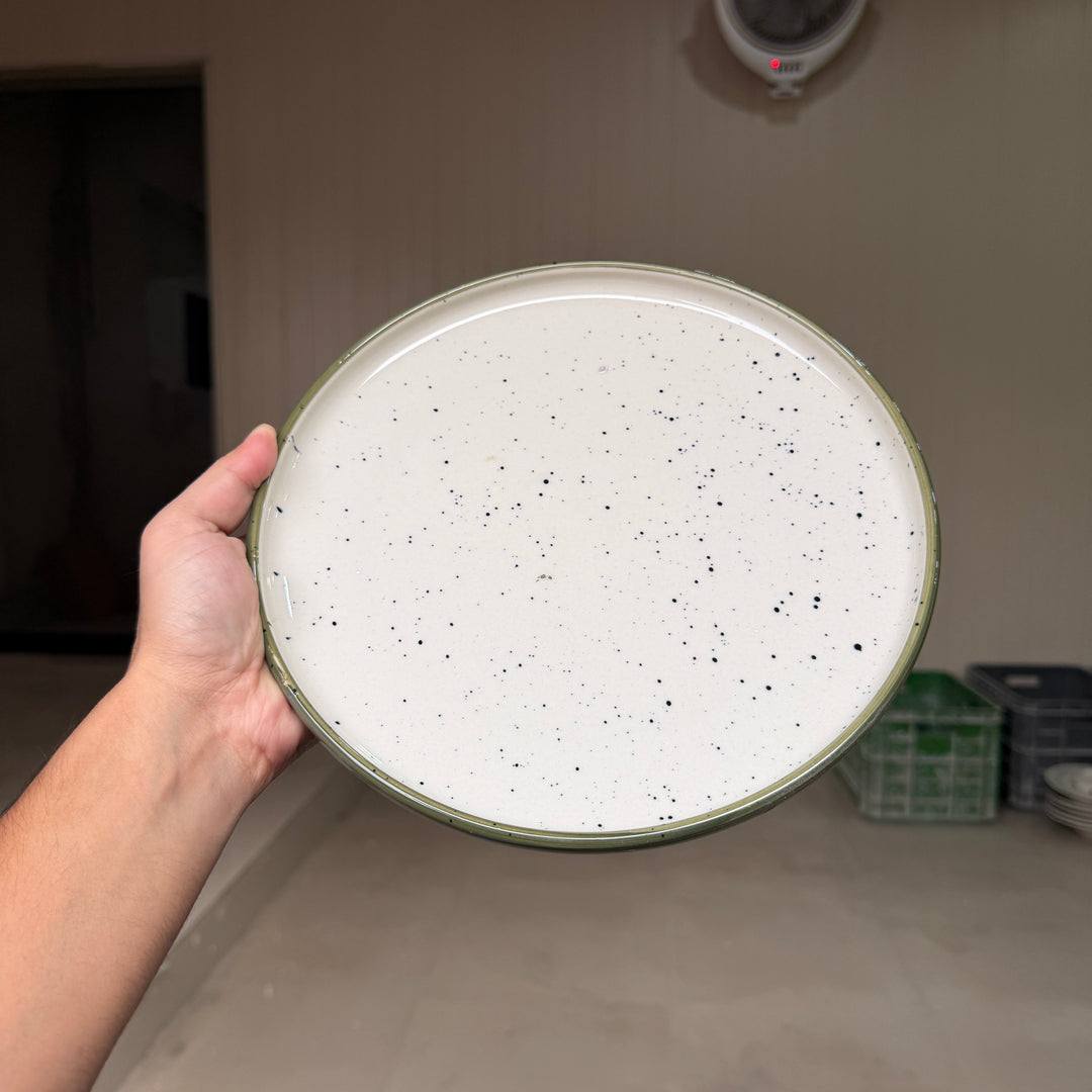 Leftover 10 inch Lite Classic Plate ( Outer Dark Green Colorline )