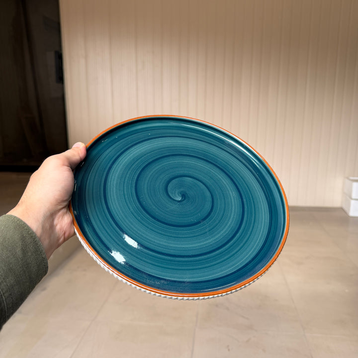 Leftover 10.5 inch Pebble Edge Plate ( Peacock Green Colorline )