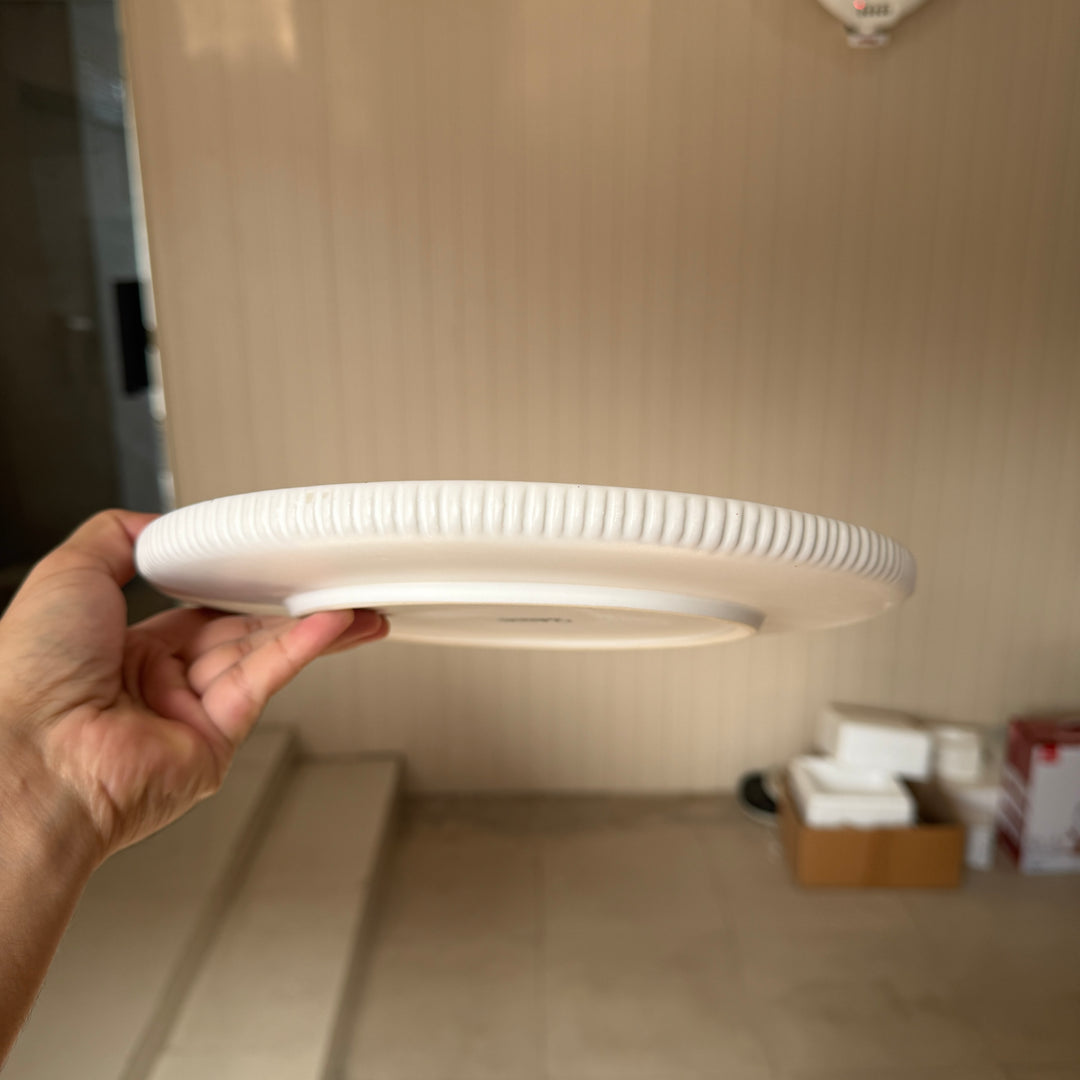 Leftover 10.5 inch Pebble Edge Plate ( Snow Cocoa )
