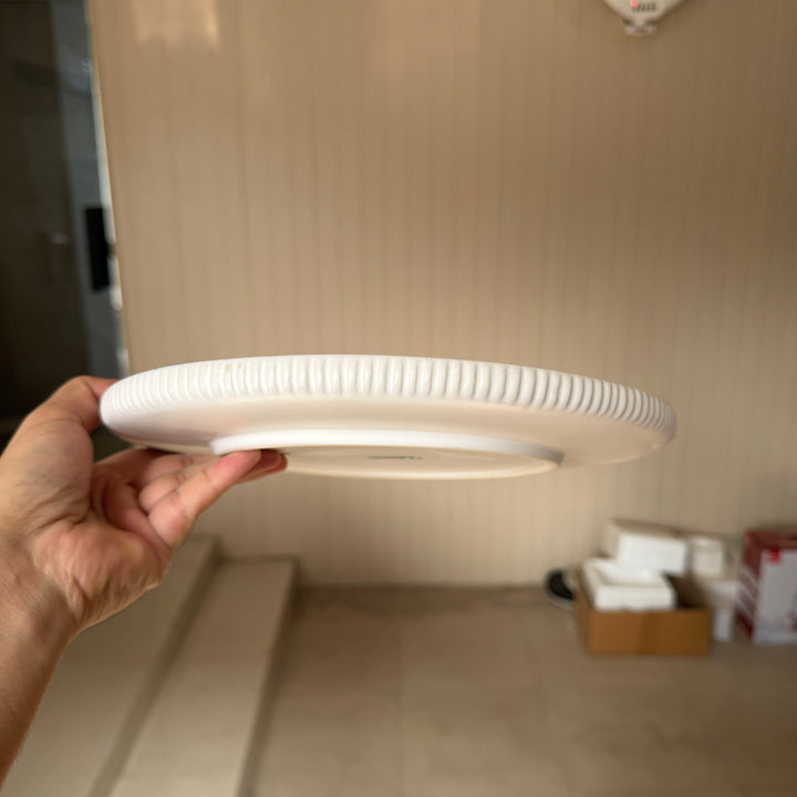 Leftover 10.5 inch Pebble Edge Plate ( Snow Cocoa )