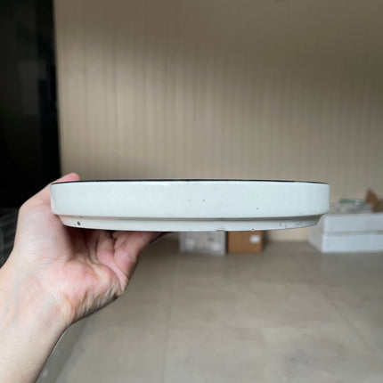 Leftover 8 inch Classic Plate ( Glossy Off-White with Black Hearts )