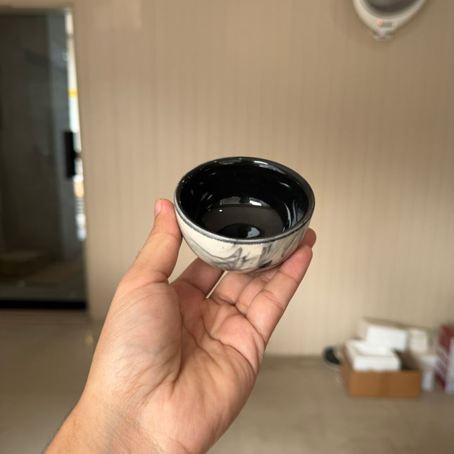 Leftover Round Sauce Ramekin Large 4cm Height x 8cm Width ( Black Marble ) ( Set of 3 )