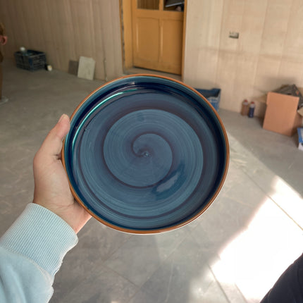 Leftover 8 inch Deep Classic Plate ( Cobalt Blue colorline )