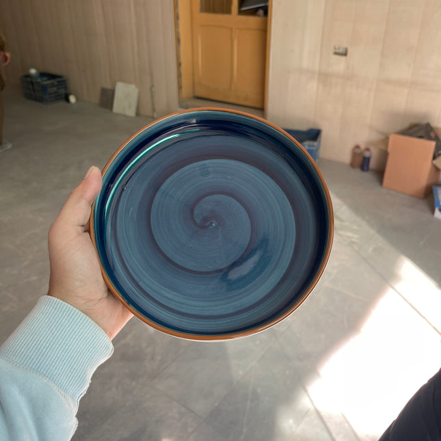 Leftover 8 inch Deep Classic Plate ( Cobalt Blue colorline )