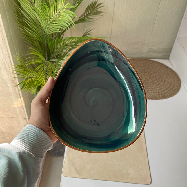 Leftover 9.5"x8" Triangular Platter Small ( Peacock Green Colorline )