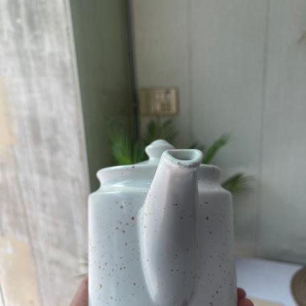 Leftover RK Tea Pot ( White Matte with brown specks ) ( 1000 ml )
