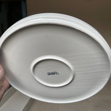 Leftover 10 inch Classic Plate ( Glossy Off-White with Red Hearts )