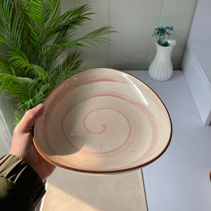 Leftover 11"x9" Triangular Platter ( Pink Colorline )