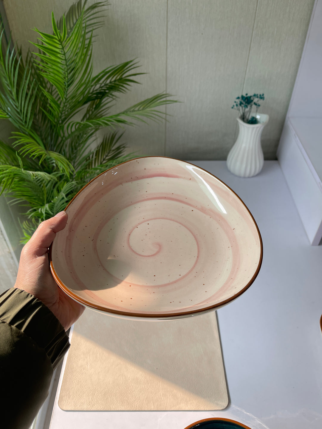 Leftover 11"x9" Triangular Platter ( Rosewater )