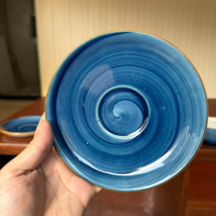 Leftover WM Cup Saucer Set ( Indigo ) 6 cups 6 saucers ( 220ml )
