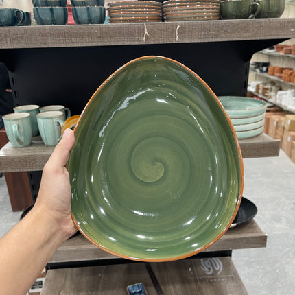 Leftover 11"x9" Triangular Platter ( Dark Green Colorline )