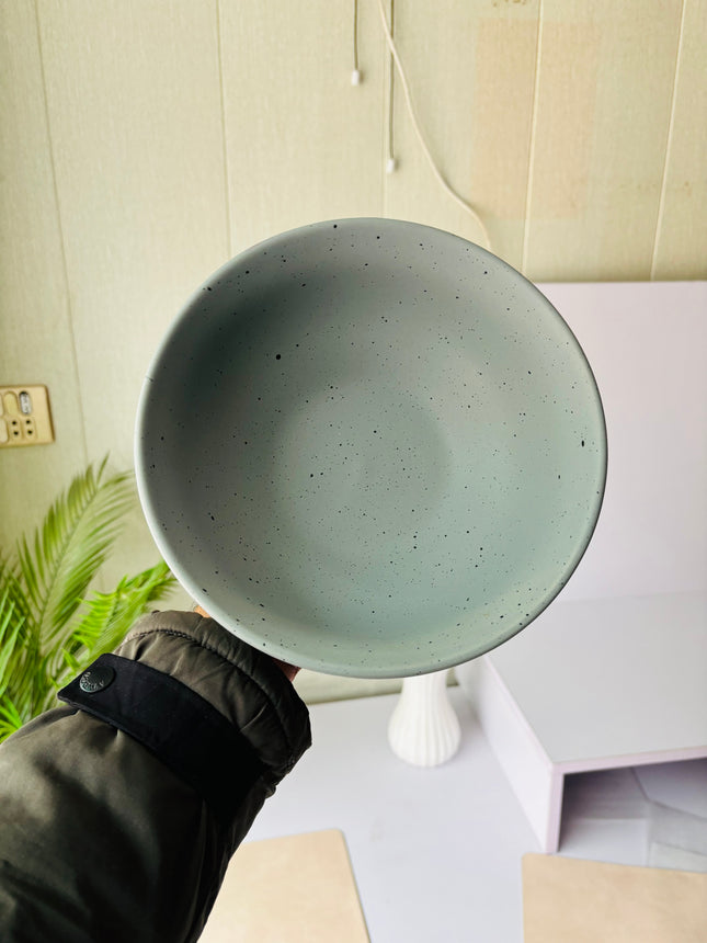 Leftover 8 inch Round Bowl ( Grey Matte with Black Specks )
