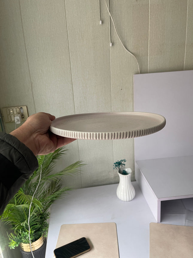 Leftover 10.5 inch Pebble Edge Plate ( Old Rose Matte )