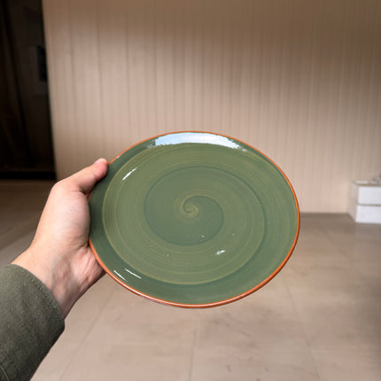 Leftover 8 inch Rimless Plate ( Dark Green Colorline )