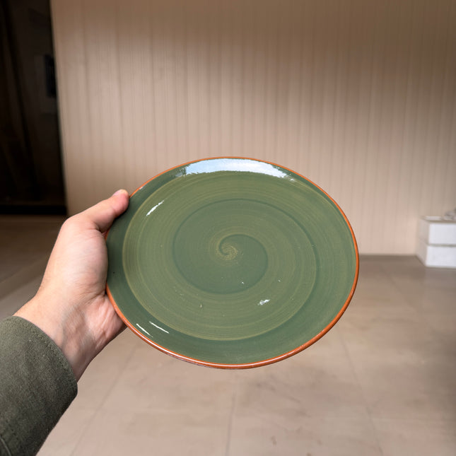 Leftover 8 inch Rimless Plate ( Dark Green Colorline )