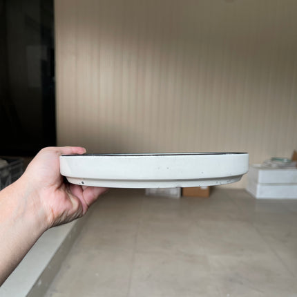 Leftover 8 inch Classic Plate ( Glossy Off-White with Black Hearts )