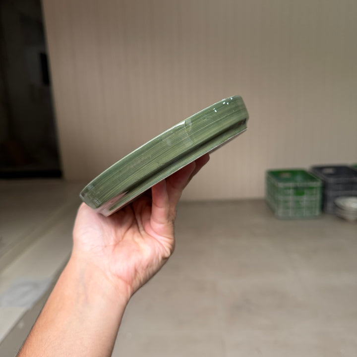 Leftover 6 inch Classic Plate ( Outer Dark Green Colorline )