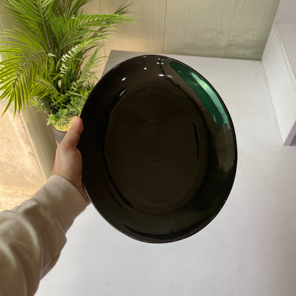 Leftover 13 inch Rimless Rice Dish ( Glossy Black )
